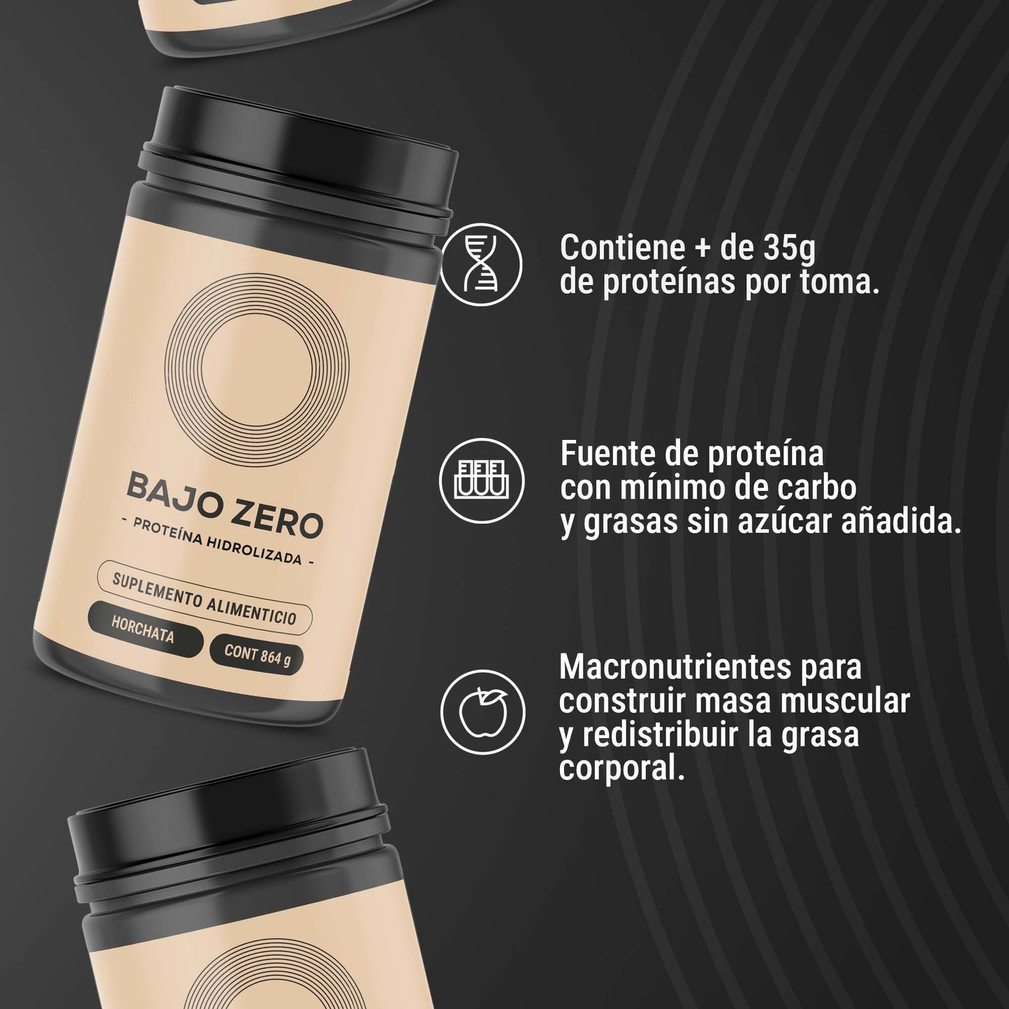 Proteina Bajo Zero. Horchata, sin azúcar añadida (864 grs)
