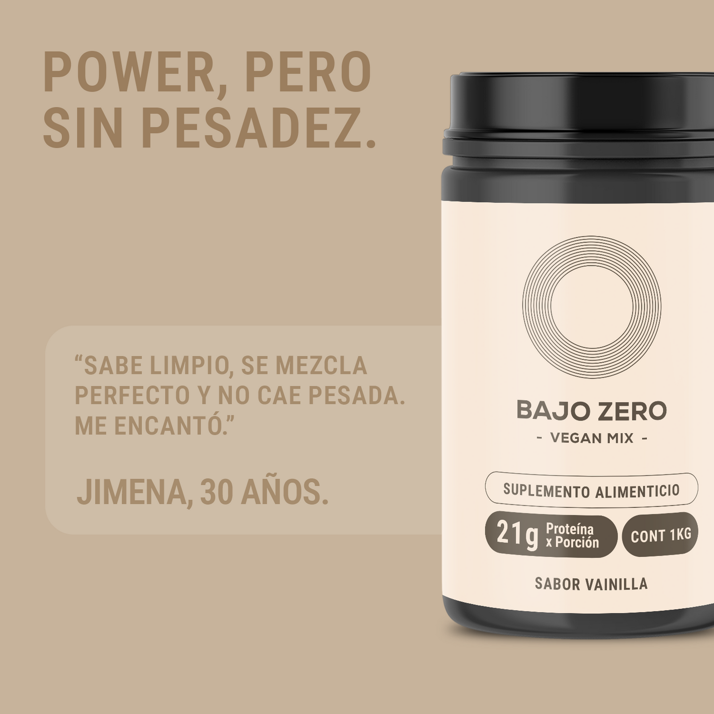 Proteina Bajo Zero Wpc Whey. Vegana Vainilla (864 grs) Sin azucar