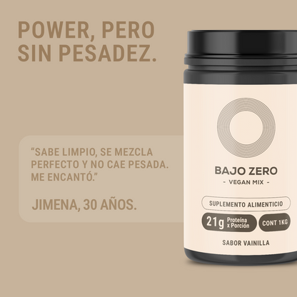 Proteina Bajo Zero Wpc Whey. Vegana Vainilla (864 grs) Sin azucar