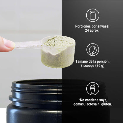 Proteína Bajo Zero. Sabor a matcha, sin azúcar añadida  (864 grs)