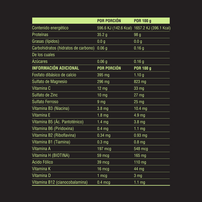 Proteína Bajo Zero. Sabor plátano, sin azúcar añadida (864 grs)