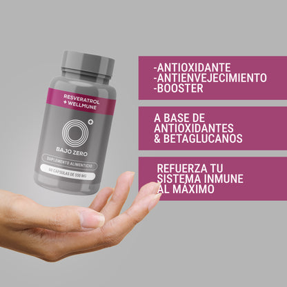 Bajo Zero Defense. Poderoso antioxidante y potenciador del sistema inmune. 60 cáps.